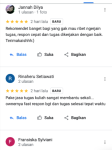 ulasan konsumen jasa tugas kuliah