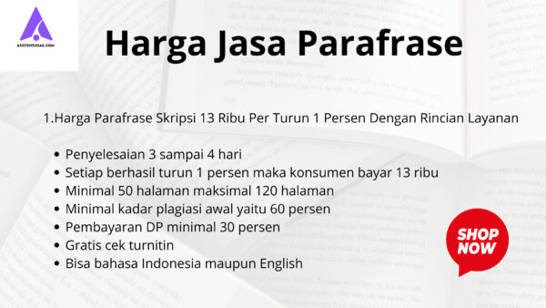 Harga Jasa Parafrase Skripsi