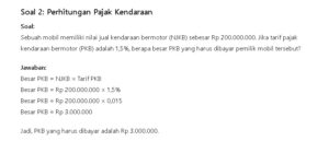 Jawaban Perhitungan Pajak dan Kendaraan