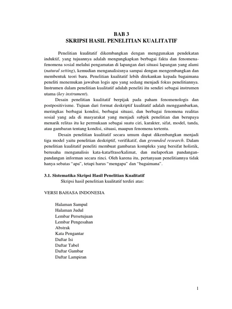 Karya Tulis Kualitatif