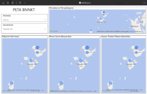 Hasil Map Visualisasi Data Melalui Tools Power Bi