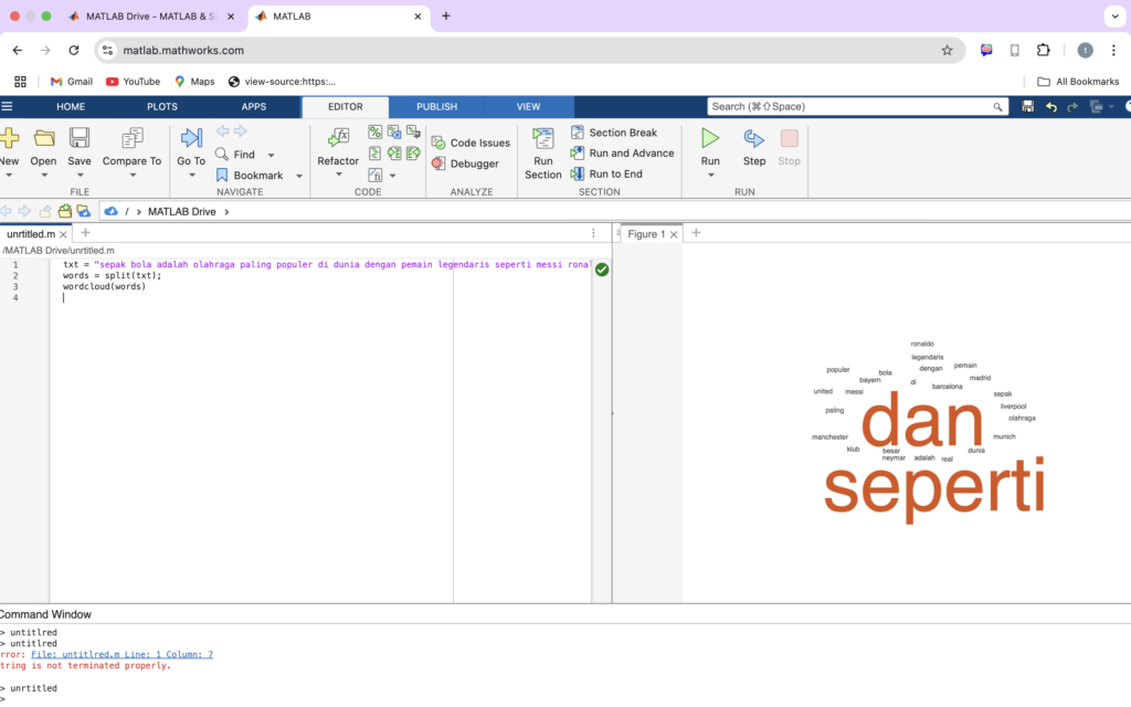 Hasil Olah Data Word Cloud Dengan Matlab