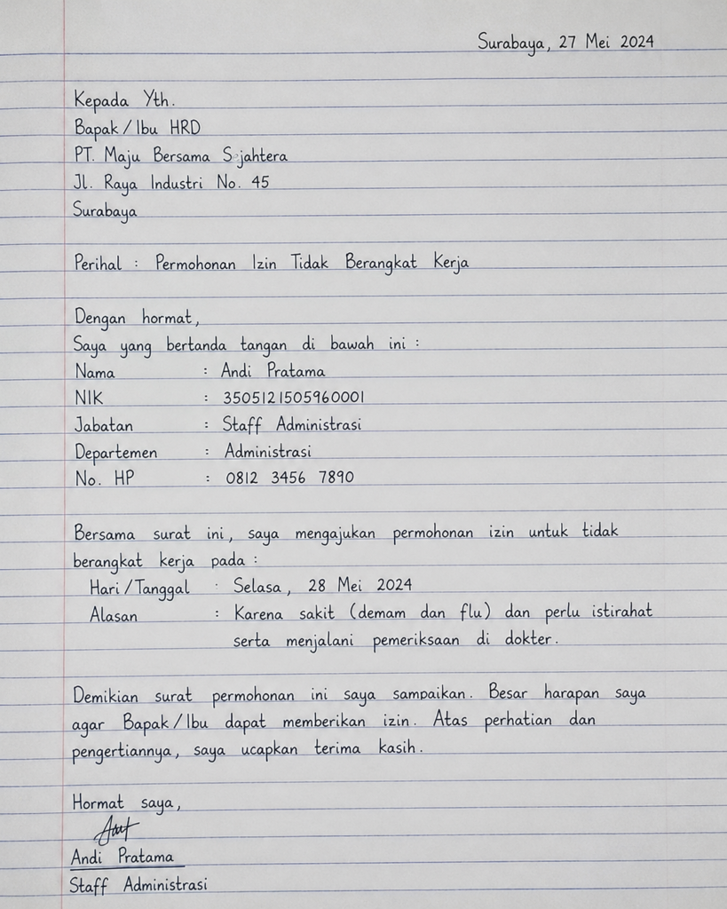 Portofolio Tulisan Tangan