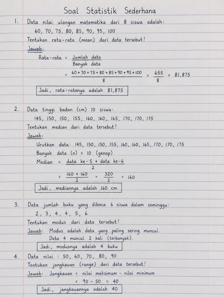 Soal Statistik Sederhana